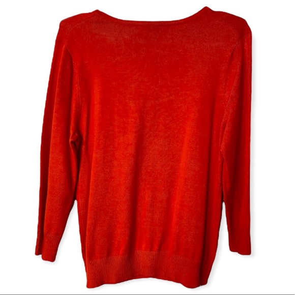 Cable & Gauge Orange Ribbed Cardigan - Picture 2 of 3